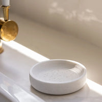 MARBLE SOAP AND BRUSH HOLDER