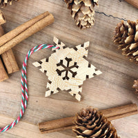 WOODEN SNOWFLAKE ORNAMENT