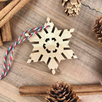 WOODEN SNOWFLAKE ORNAMENT