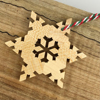 WOODEN SNOWFLAKE ORNAMENT